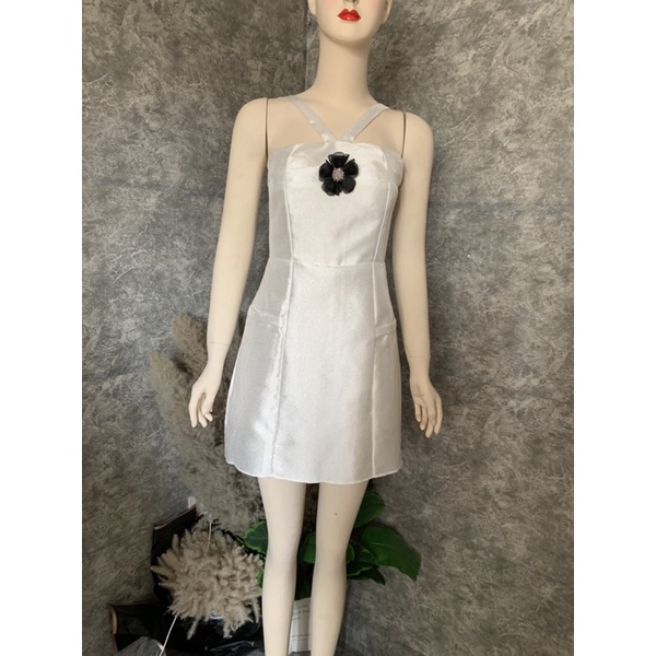 Đầm tacta 2 dây chéo ngực kèm tag hoa mã D22