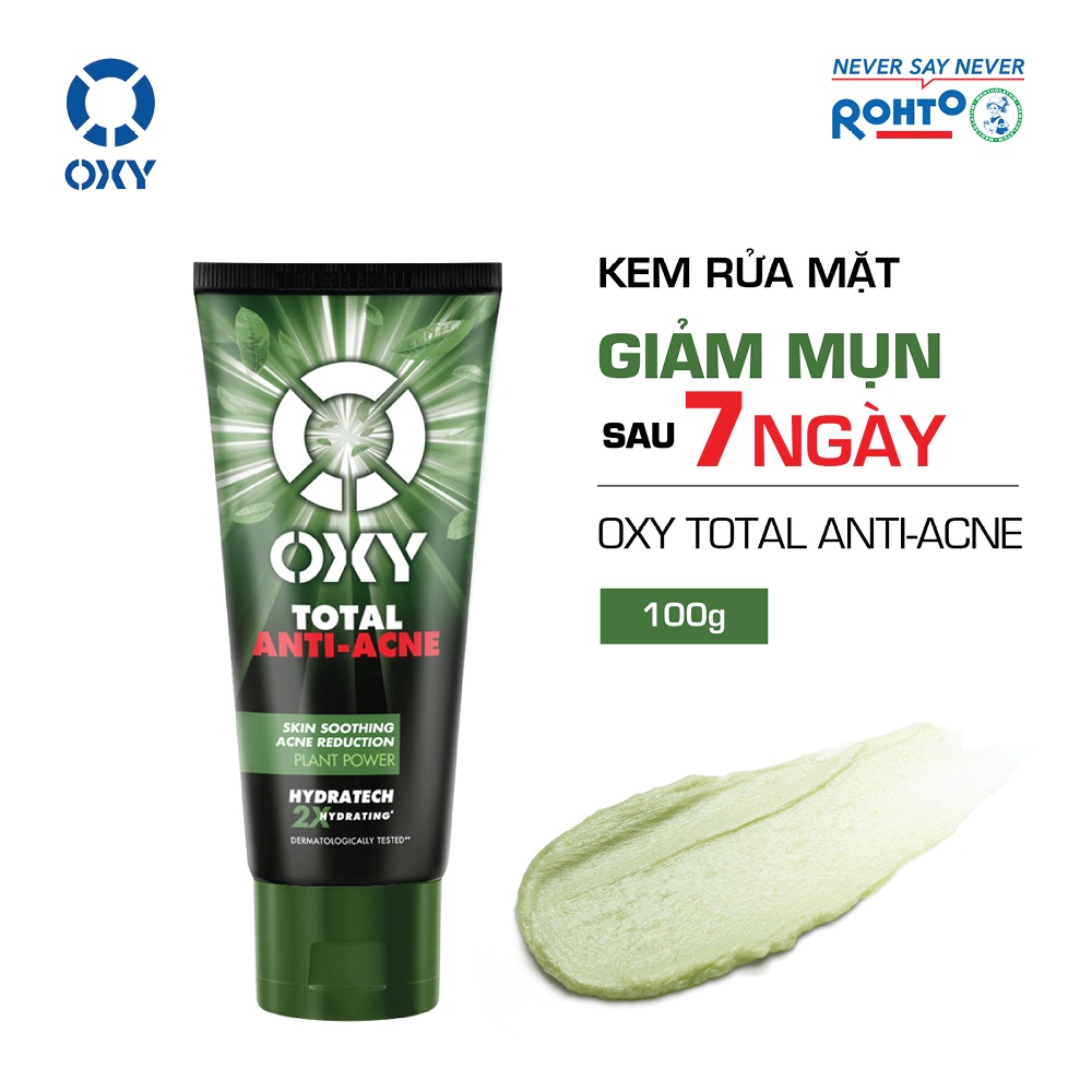 Kem rửa mặt sạch khuẩn mụn kiểm soát nhờn OXY Total Anti Acne 100g