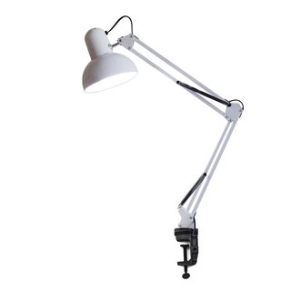 Đèn kẹp bàn chao 15.5cm trắng TẶNG bóng LED