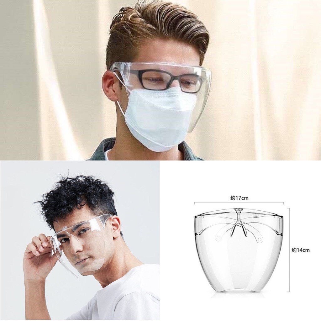 Kính chắn giọt bắn kính cao cấp Người lớn- trẻ em FACE SHIELD bảo hộ che mặt