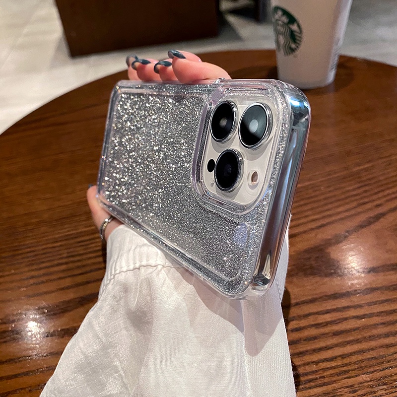 Ốp Điện Thoại Trong Suốt Chống Sốc Lấp Lánh Cho iPhone 13 12 11 Pro MAX XS MAX XR X 7+ 8 Plus
