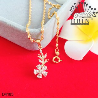 Dây chuyền nữ dạng xoắn mặt cành hoa nhỏ đính đá thiết kế bền màu cao cấp Orin D4185