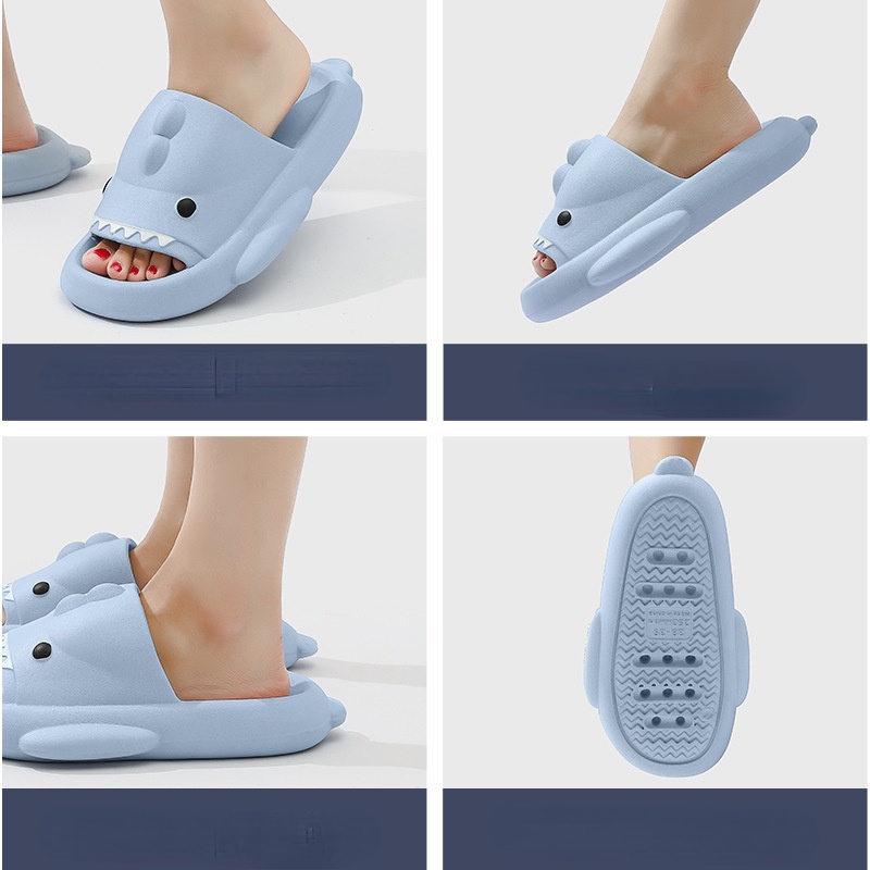 Dép Đi Trong Nhà Chống Trượt Hình Cá Mập Dành Cho Nam Và Nữ