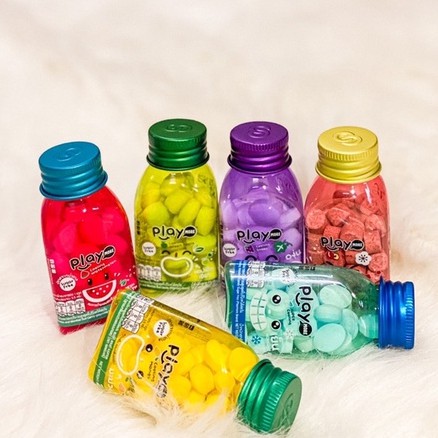 KẸO PLAYMORE THÁI LAN ĐỦ 8 VỊ HŨ 22G -  DATE 2023 (ảnh thật)