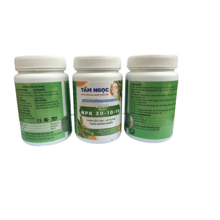 Phân bón Tám Ngọc NPK 30-10 -10 thân cây cao- lá to dài-phân nhánh nhiều lọ 100g