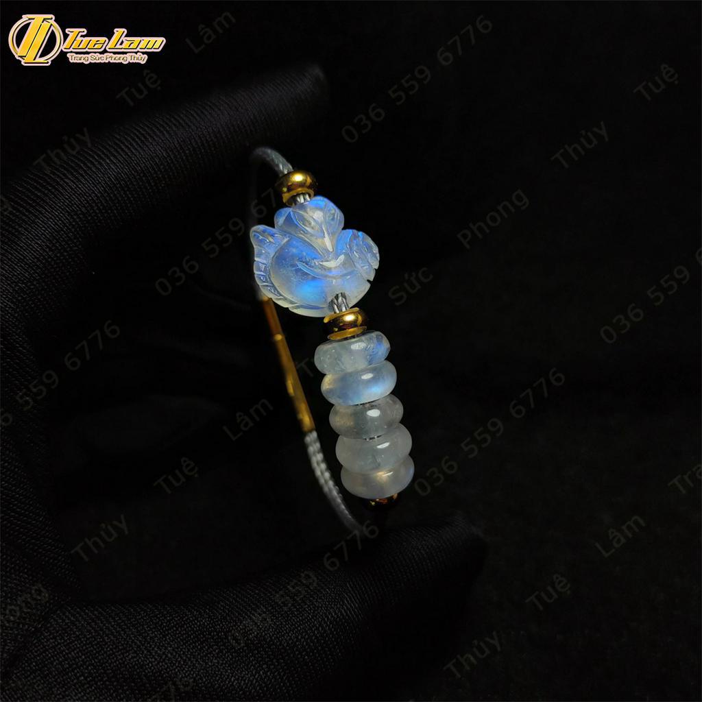 Vòng tay ngũ điếu mix hồ ly chúa moonstone hợp mệnh thủy kim - chiêu tài - trợ duyên - Tuệ Lâm