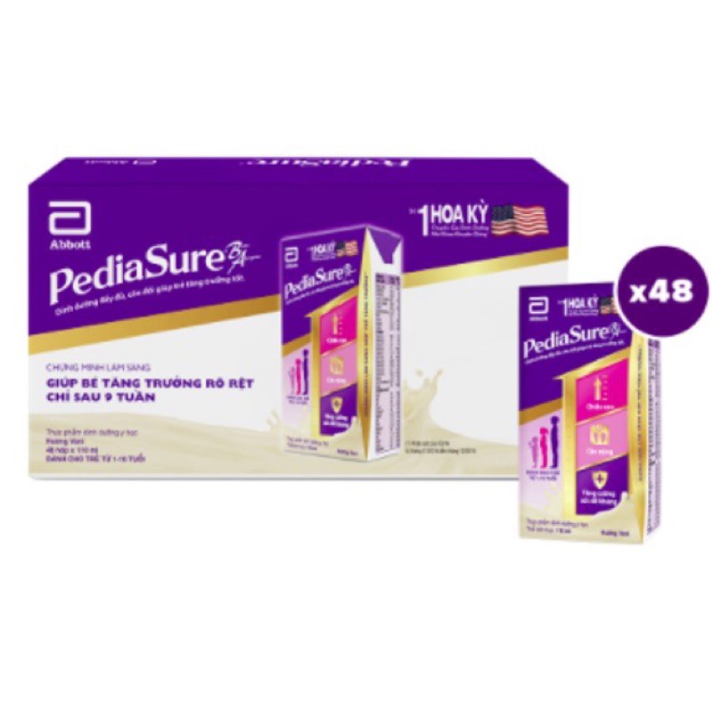 Thùng 48 hộp sữa Pediasure 110ml (hương vani)