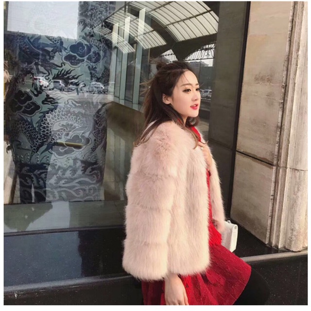𝐇𝐀̀𝐍𝐆 𝐂𝐀𝐎 𝐂𝐀̂́𝐏. Áo khoác lông cáo nhân tạo tay phồng