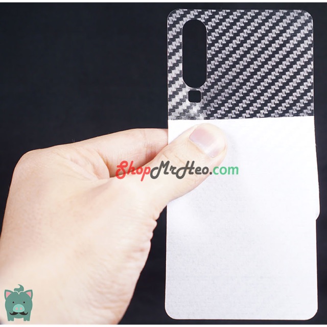 Skin Dán Mặt Sau Lưng Vân 3D Huawei P30 - P30 Lite - P30 Pro - Carbon, Hình hộp, Nhám, Vân Da