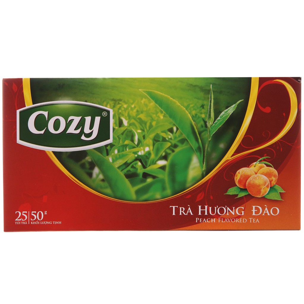 Trà túi lọc hương đào COZY - [BÁN CHẠY] - 50gr gồm 25 túi/ 2gr/gói  - SP010218  - Nguyên liệu pha chế trà sữa HIỆP PHÁT