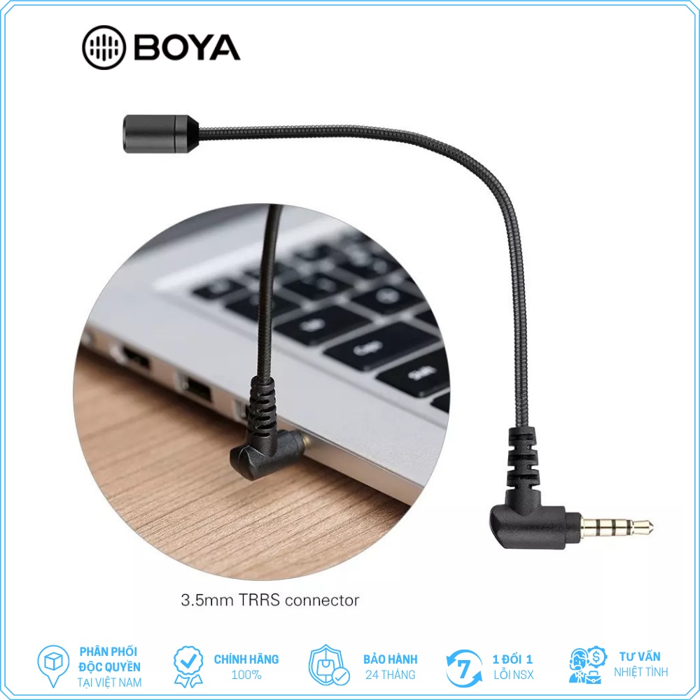 [Mã ELHACE giảm 4% đơn 300K] BOYA BY-UM4 - Hàng Chính Hãng - Mic thu âm cổng 3.5mm TRRS | Dành cho Điện thoại và Laptop