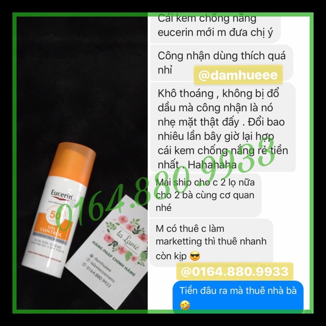  Kem chống nắng oil control eucerin