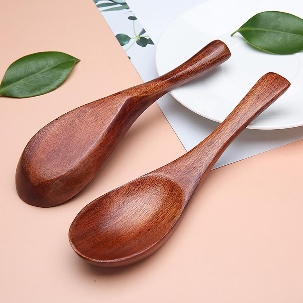 YIYU Muỗng Gỗ Dùng Ăn Cơm Tiện Dụng