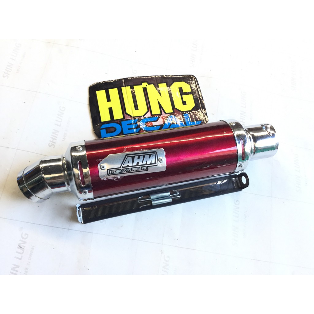 Bộ pô ahm đỏ full cổ wave 50 - 100, cup, dream, 67, axelo, exciter 50cc,...