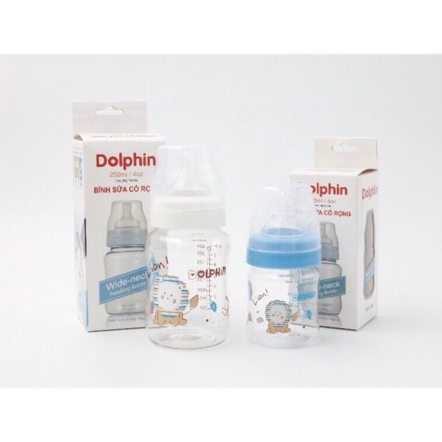 Bình Dolphin 125ml, 240ml cổ rộng