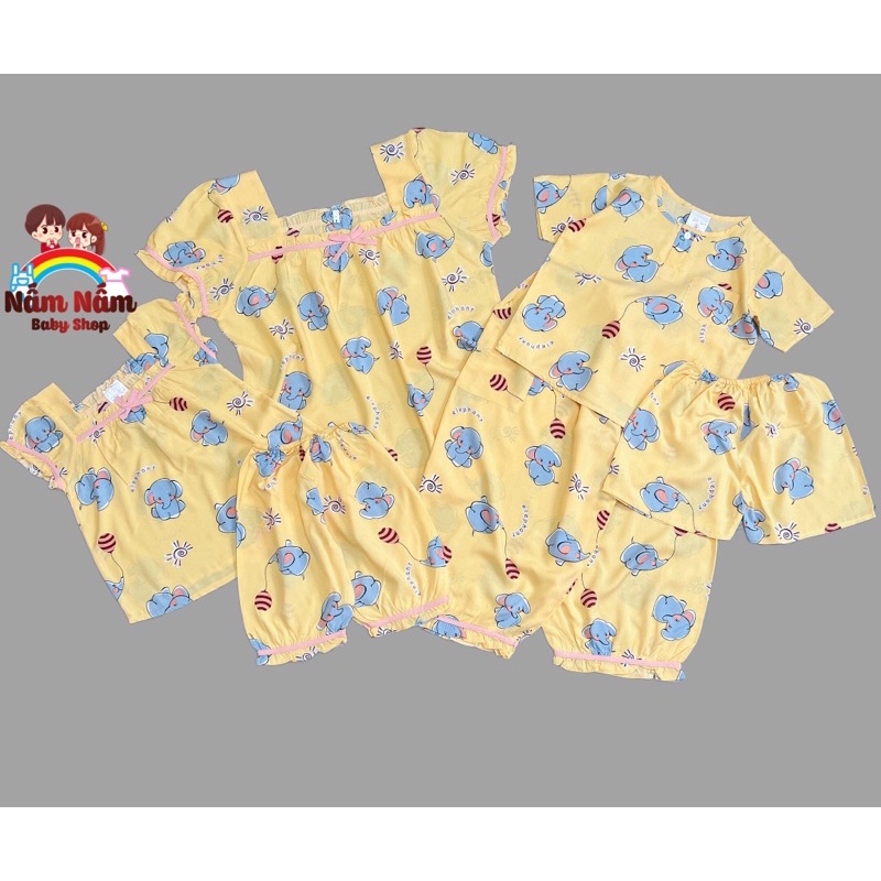 Bộ quần lửng mẹ, bé gái, bé trai nhiều màu vải lanh/tole 2 da-Bảo Sam