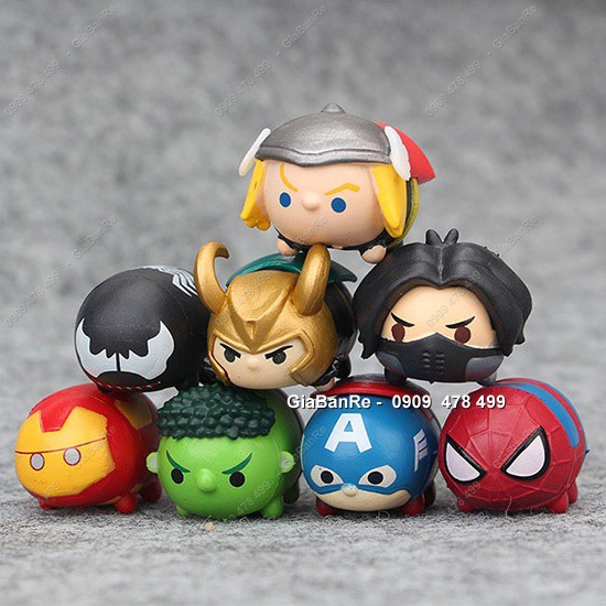 MÔ HÌNH NHÂN VẬT - BỘ 8 CON TSUM TSUM - AVENGER - 7962