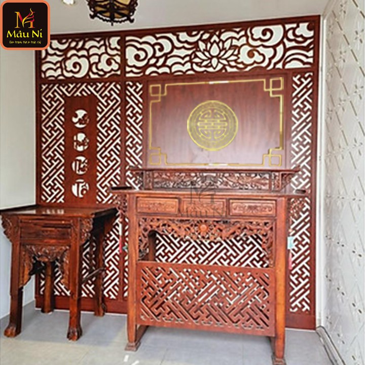 Ốp trang trí bàn thờ MÂU NI dùng dán sau bàn thờ gia tiên, tủ thờ, vách thờ