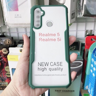 Ốp lưng Oppo Realme 5s /Realme 5 / Realme 5i ,6i lưng nhám viền màu, viền đính đá