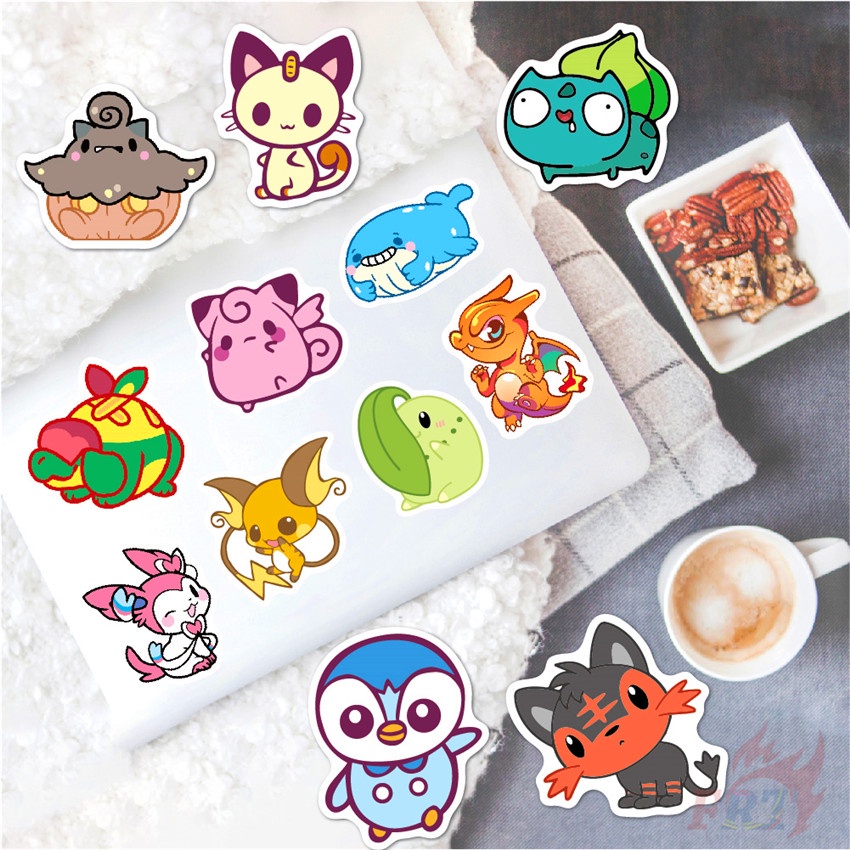 ❉ Q Pokemon Go Series 03 Funny Stickers ❉ 50Pcs/Set DIY Waterproof Fashion Mixed Doodle Decals Stickers