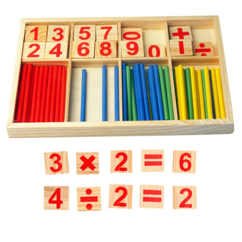 Bộ que tính học toán bằng gỗ - bảng tính que học toán cho bé_ Đồ chơi toán học cho bé