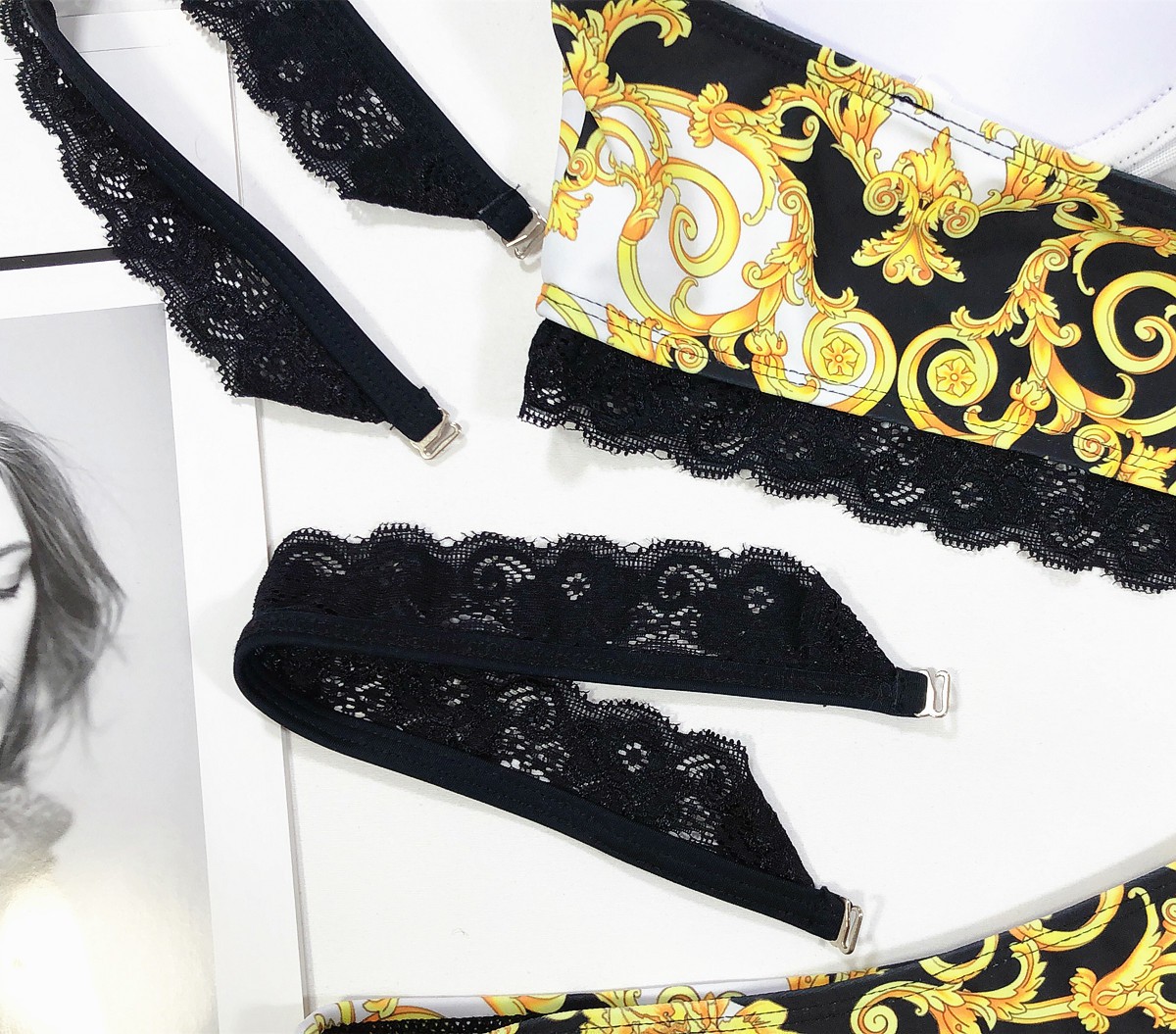 Đồ Bơi Nữ Cạp Cao In Họa Tiết Phong Cách Cổ Điển | BigBuy360 - bigbuy360.vn