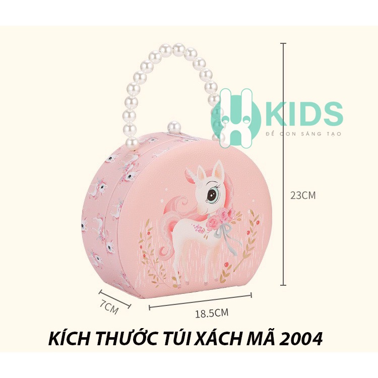 Hộp đựng trang sức sẵn nhiều phụ kiện vòng cổ, vòng tay, bông tai nhẫn, nơ buộc tóc dễ thương cho bé gái