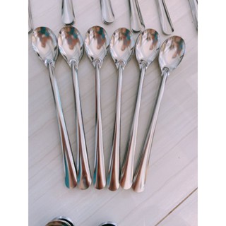 COMBO 10 Muỗng Cà Phê Inox Dày và Dài, Muỗng Đá Chanh Inox