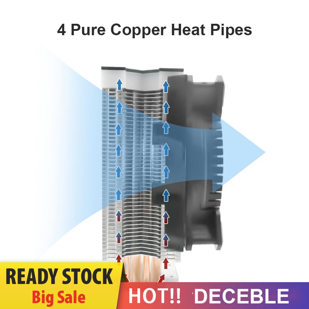 deceble T400i CPU Cooler 4 Copper Heatpipes 120mm RGB Fan for AMD LGA 115X 775 1366