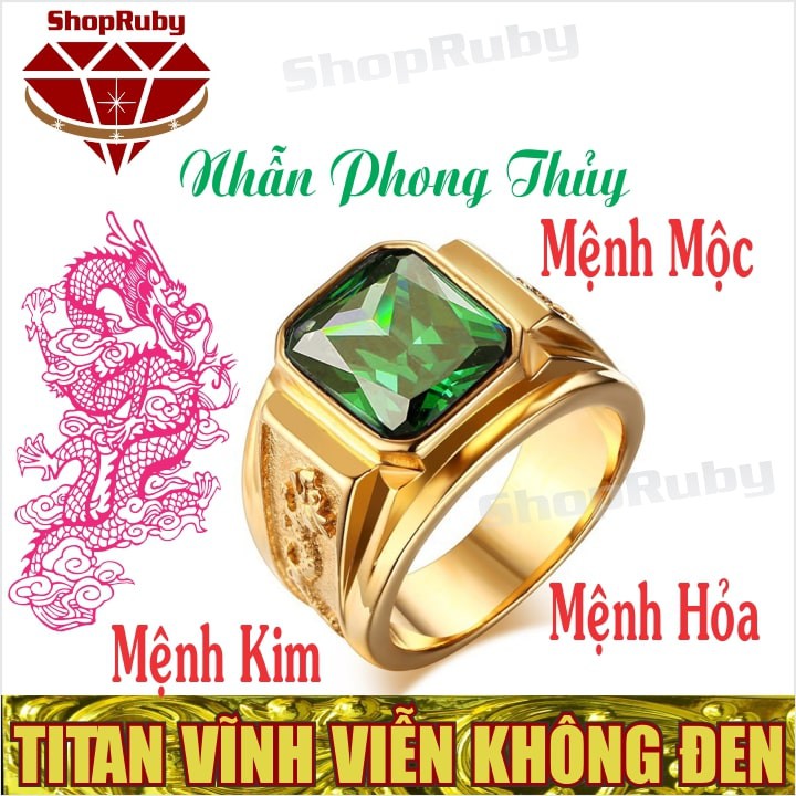 Nhẫn Nam Phong Thủy | Nhẫn Phong Thủy Nam Rồng Vàng NMTHUY, NMKIM, NMMOC