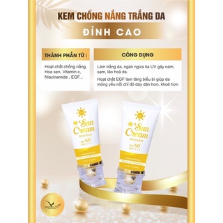 Kem chống nắng vip white tặng 1 chai chống nắng mini