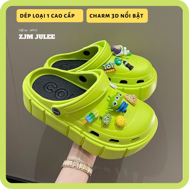 Dép Cross nữ đế 5cm siêu nhẹ kèm Sticker dễ thương - dép nữ hot trend hót của năm