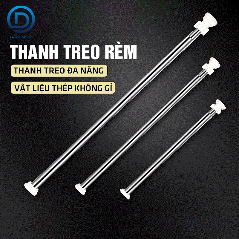 Thanh treo rèm nhà tắm, rèm cửa, thanh treo tủ quần áo phơi đồ inox