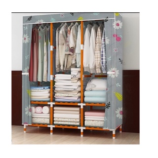 tủ vải KHUNG GỖ 3 BUỒNG 170X130X40 cm