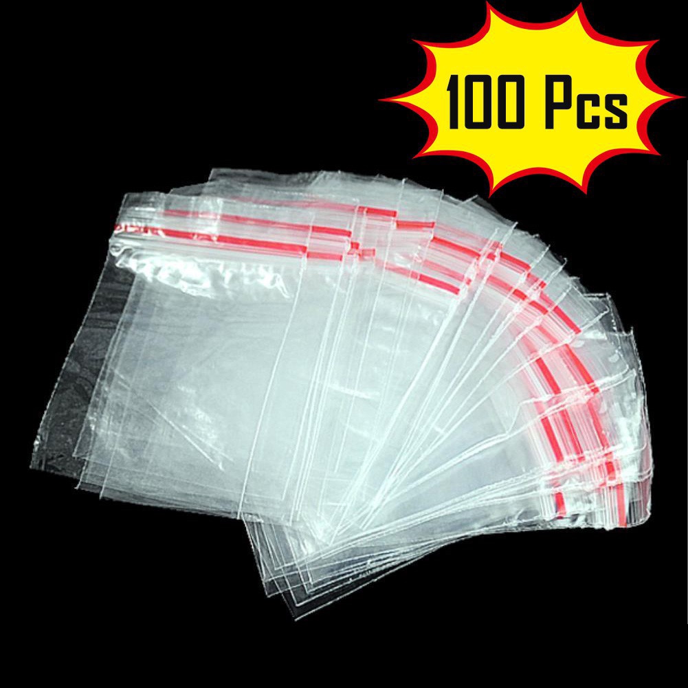 Bộ 100 Túi Zip 4x6cm Trong Suốt Đựng Đồ Đa Năng Tiện Lợi
