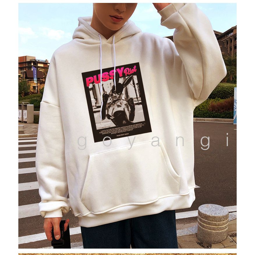 Áo hoodie goyangi PussyRiot oversize phong cách hàn quốc