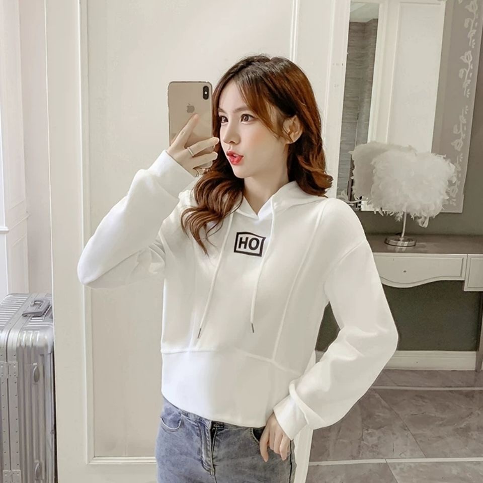 Áo hoodie Ngắn Phong Cách Hàn Quốc Thời Trang Mùa Thu 2021 Cho Nữ