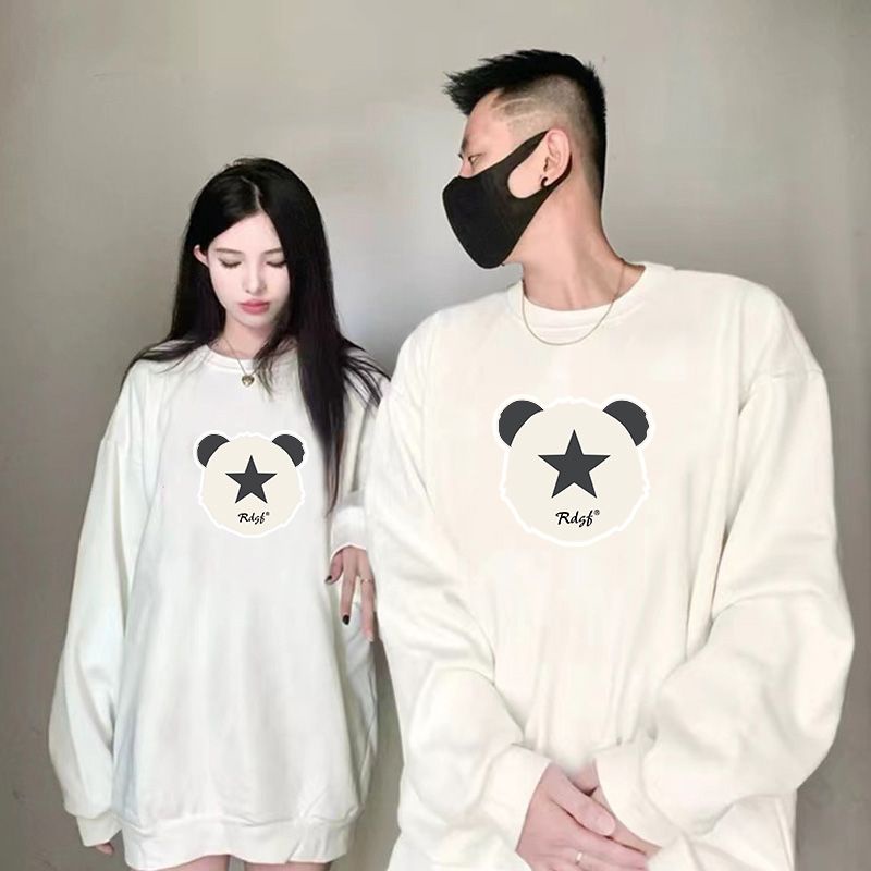 Áo hoodie Ihkke dáng rộng phong cách Mỹ retro cho nữ