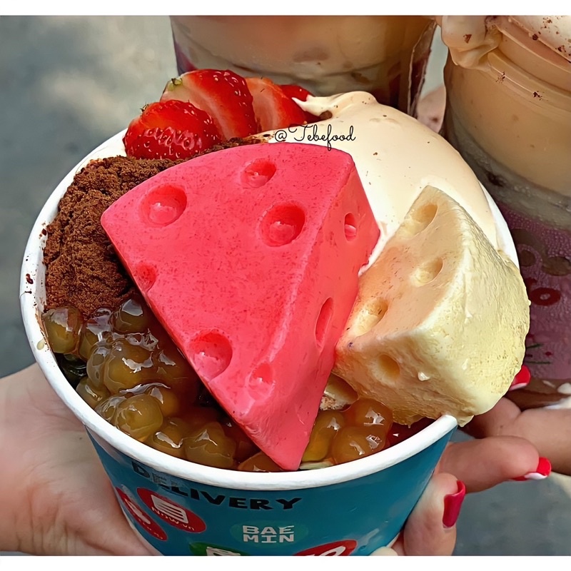 Set làm Pudding 6 vị Trứng, Socola, Matcha, Dâu, Khoai Môn, Dưa Gang - Topping Trà Sữa