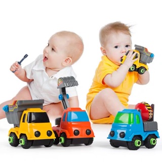 Bộ 6 xe mô hình công trình cho bé tháo lắp