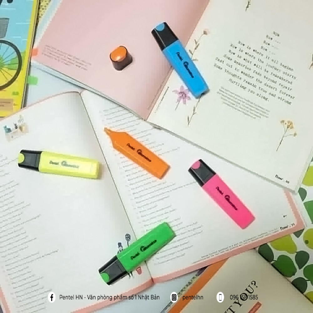 Bút Nhớ Dòng Illumina Pentel SL60 Nhiều Màu | Màu Mực Tươi Sáng Phản Quang Tốt