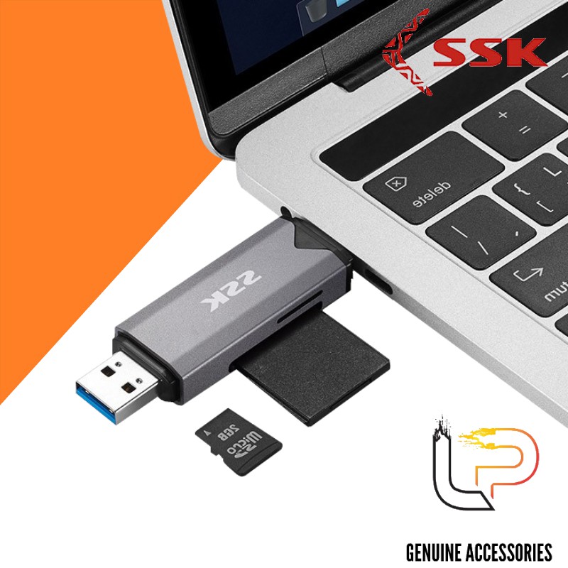 ĐẦU ĐỌC THẺ NHỚ TYPE-C SSK SCRM 390 - CARD READER TYPE-C TF/SD SSK SCRM 390