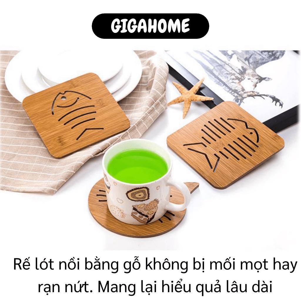 Miếng Lót Nồi Tiện Dụng GILA HOME Chất Liệu Gỗ Giúp Cho Gian Bếp Của Bạn Trở Nên Sang Trọng Kích Thước 15 x 15 cm