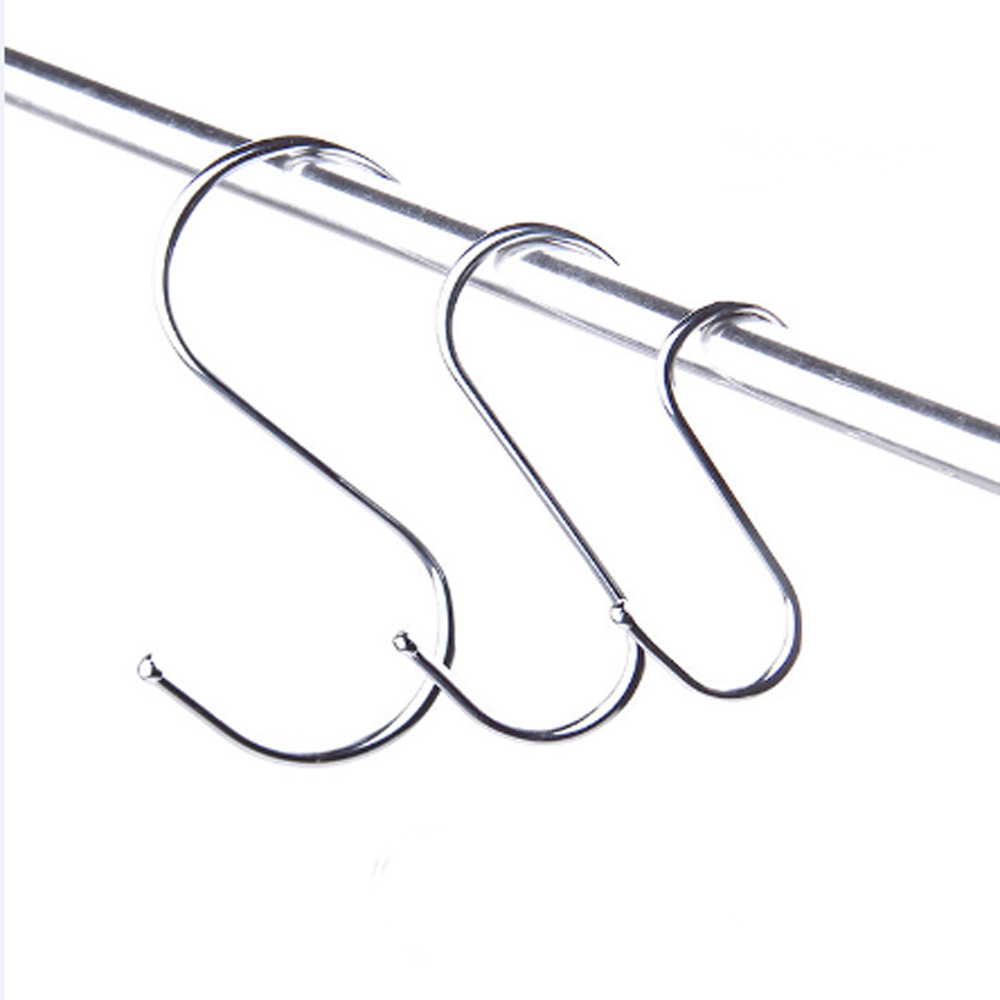 Set 1 / 5 / 10 móc treo quần áo hình chữ S bằng thép không gỉ tiện dụng cho gia đình