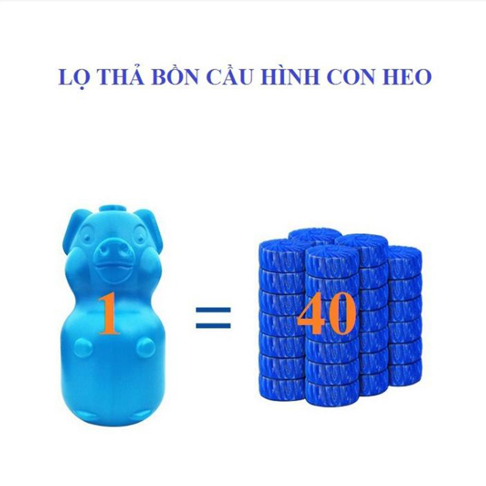 Lọ thả bồn cầu hình con lợn khử mùi hôi, diệt khuẩn &amp; vết Ố vàng