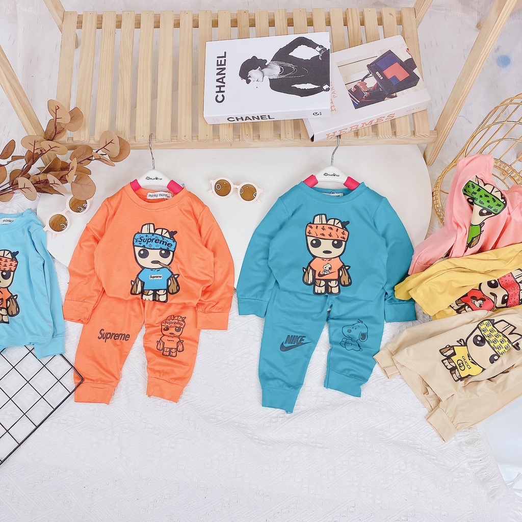 [SALE] Bộ Dài Tay Cho Bé Trai, Bé Gái Minky Mom Vải Thun Lạnh Vệ Binh Thiên Hà, Đồ Bộ Cho Bé Mặc Nhà Thu Đông MKMTD2161