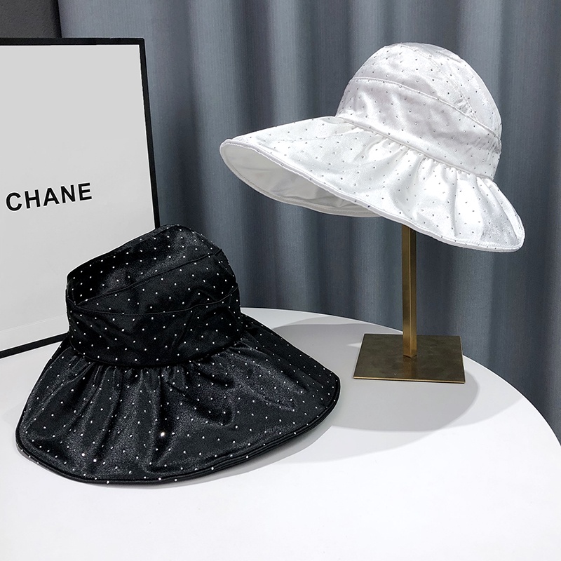 Nón Tai Bèo Vải Mỏng Đính Đá Chống Nắng Thời Trang Mùa Hè Cho Nữ