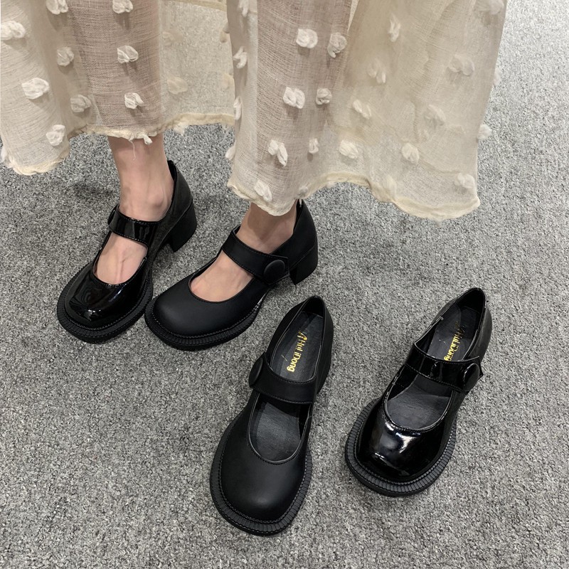 Giày lolita mũi tròn đế cao 5cm mã 1920