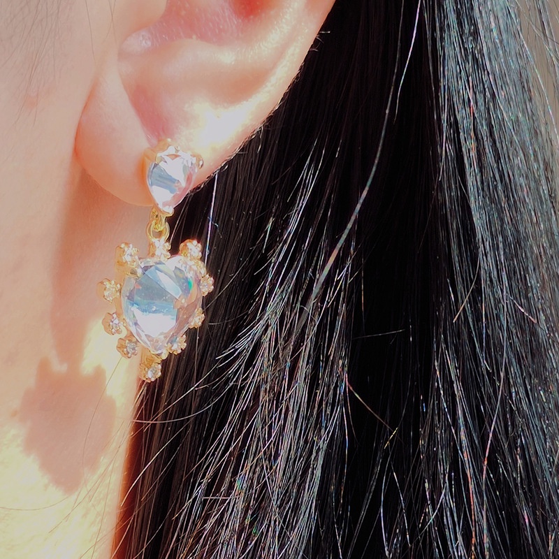 Bông Tai Mạ Bạc Hình Tròn Mặt Trái Tim Phong Cách Ngọt Ngào Thời Trang 2022