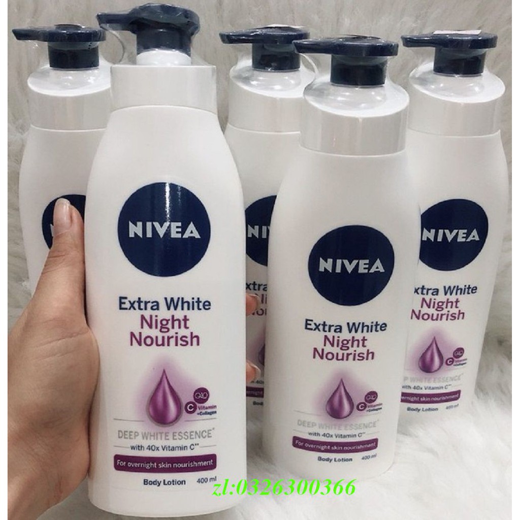 Sữa Dưỡng Thể 400Ml Nivea Ban Đêm Làm Trắng, Sẵn Chắc Da Extra White Night Nourish,.